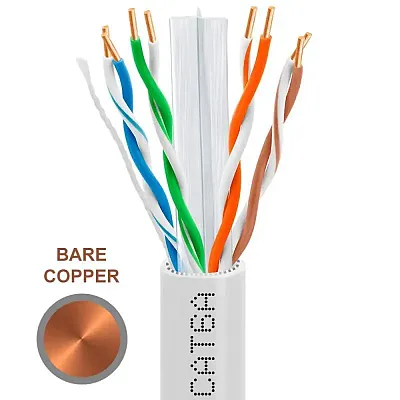 Cmple 1000Ft Cat 6A Riser Ethernet Cable White | 10G, Cmr, 23Awg | Bare Copper 4