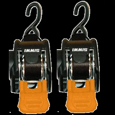 Cargobuckle Mini G3 Retractable Ratchet Tie-Down - 1&quot; X 72&quot; Pair