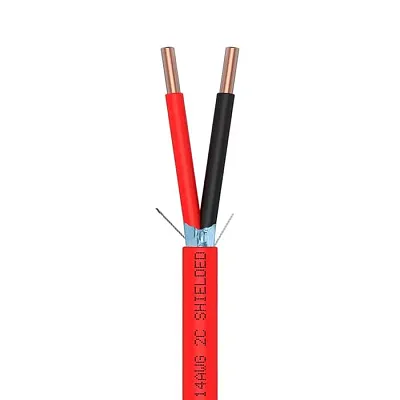 Cmple Fire Alarm Cable 14/2 Bare Copper 14Awg 2 Conductor Shielded Wire - 1000 F