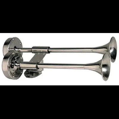 Ongaro Deluxe Ss Shorty Dual Trumpet Horn - 12V