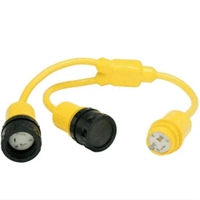 Marinco Y-Adapter, 2-30A Locking to 30A Locking
