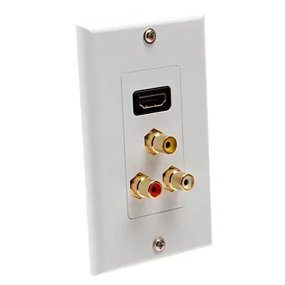 Cmple 432-N HDMI Wall Plate with Composite Video / Audio RCA