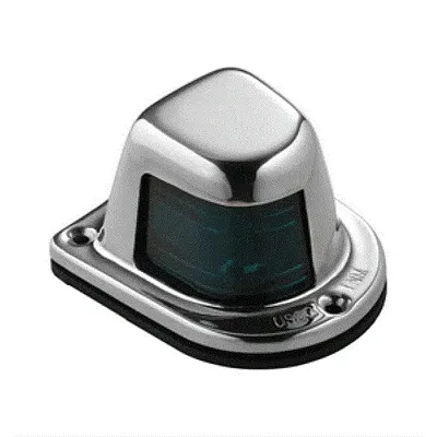 Attwood 1-Mile Deck Mount, Green Sidelight - 12V - Stainless Ste