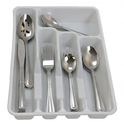 Gibson Home Basic Living Aston 45 Piece Flatware Set with Plastic Tray