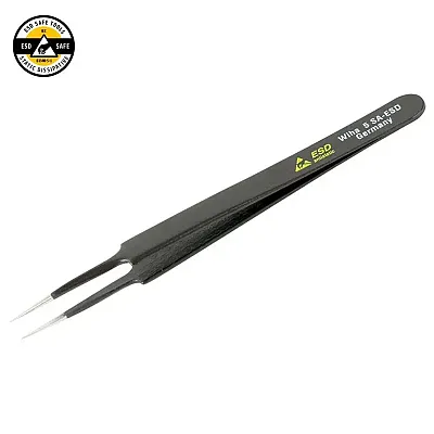 Wiha Esd Safe Tweezers 5 Sa Extra Fine Tapered 110Mm