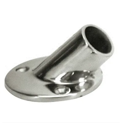 Whitecap 1&quot; O.D. 45&#176; Round Base SS Rail Fitting