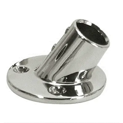 Whitecap 1&quot; O.D. 60&#176; Round Base SS Rail Fitting