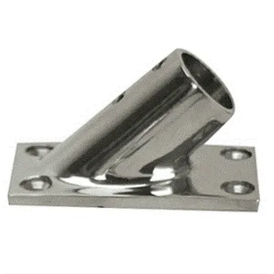 Whitecap 1&quot; O.D. 45&#176; Rectangle Base SS Rail Fitting