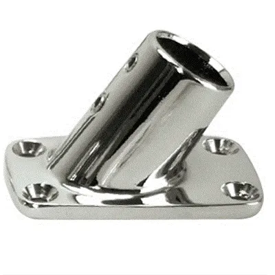 Whitecap &#8542;&quot; O.D. 60&#176; Rectangle Base SS Rail Fitting