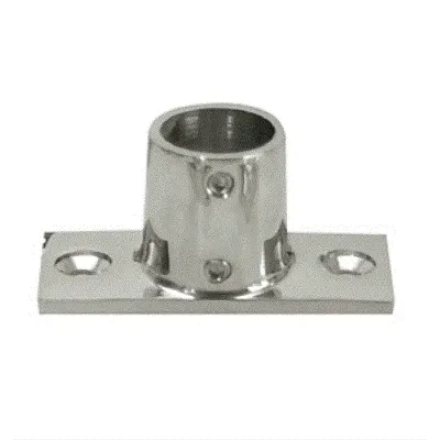 Whitecap &#8542;&quot; O.D. 90&#176; 2-Hole Rectangle Base SS Rail Fi