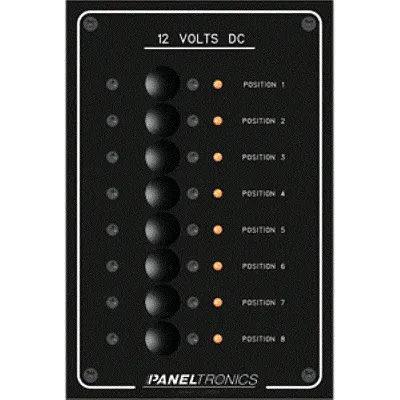 Paneltronics Standard Panel - DC 8 Position Circuit Breaker w/LE