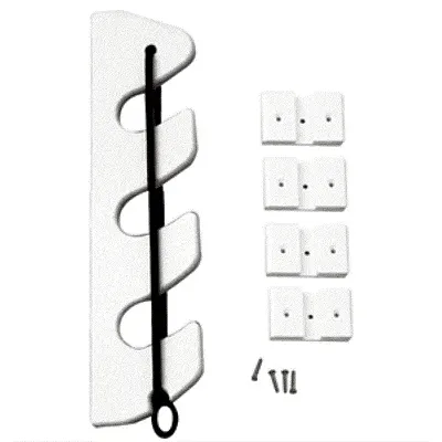TACO 3-Rod Poly Bungee Rod Holder Rack - White