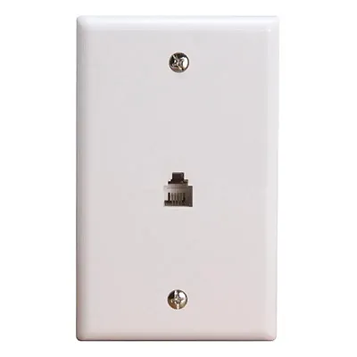 Cmple 461-N Wall Plate Jacks 6P4C Single White