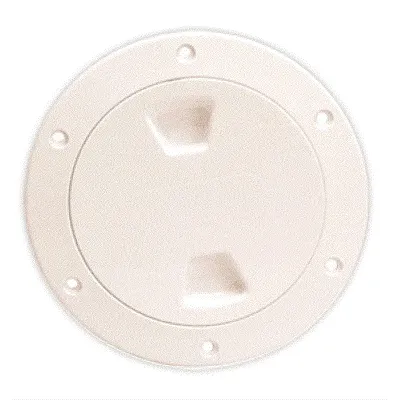 Beckson 4&quot; Smooth Center Screw-Out Deck Plate - Beige