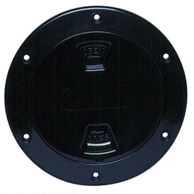 Beckson 4&quot; Smooth Center Screw-Out Deck Plate - Black
