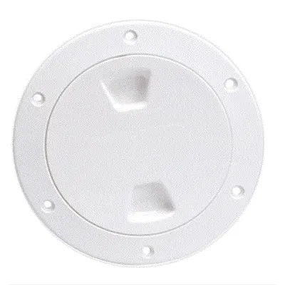 Beckson 4&quot; Smooth Center Screw-Out Deck Plate - White