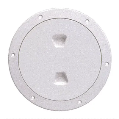 Beckson 6&quot; Smooth Center Screw-Out Deck Plate - White