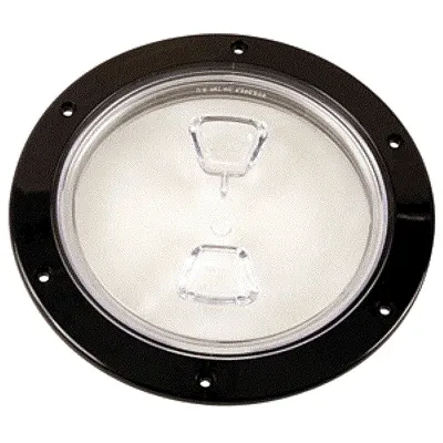 Beckson 6" Clear Center Screw-Out DecK Plate - Black