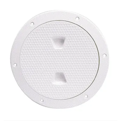 Beckson 6" Non-Skid Screw-Out Deck Plate - White
