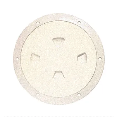 Beckson 8&quot; Smooth Center Screw-Out Deck Plate - Beige