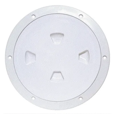 Beckson 8&quot; Smooth Center Screw-Out Deck Plate - White