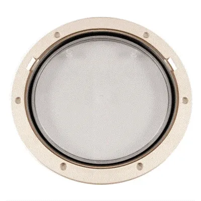 Beckson 8&quot; Clear Center Pry-Out Deck Plate - Beige