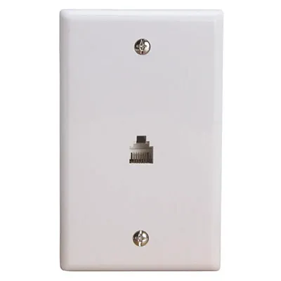 Cmple 465-N Wall Plate Jacks 6P6C Single White