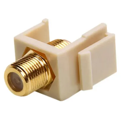Cmple 490-N Keystone Jack-Modular F Type(Gold Plated) IVORY