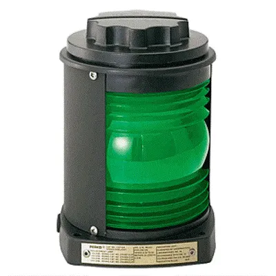 Perko Side Light - Black Plastic, Green Lens
