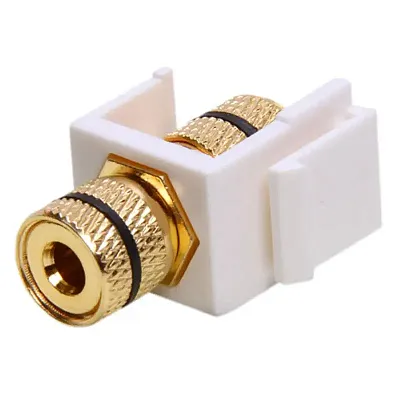 Cmple 492-N Keystone Jack-Banana Jack Black Ring WHITE