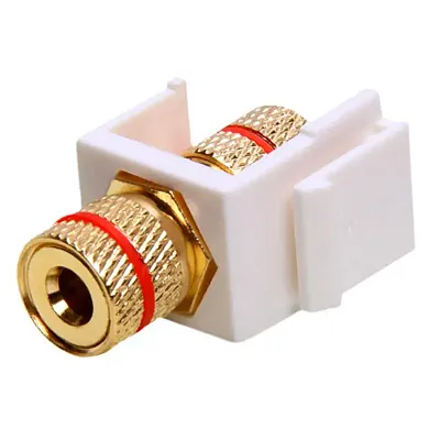Cmple 496-N Keystone Jack-Banana Jack Red Ring WHITE
