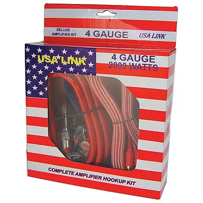  Usa Link  4G. Amp Wiring Kit W/Rca Cables; Qpower