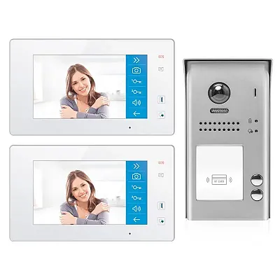 Cmple Video Door Phone Doorbell Entry System, Dx4722M/Id - 2 Apartments Audio/Vi