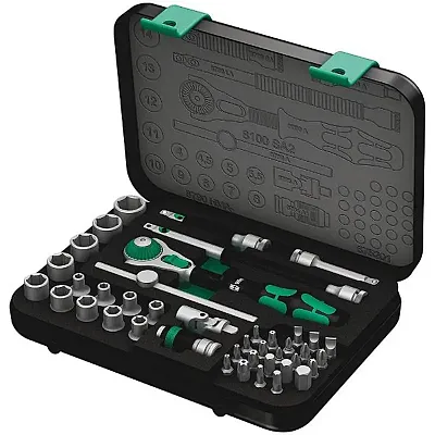 Wera 8100 Sa 2 Zyklop 1/4 Metric Ratchet Set 42 Pieces