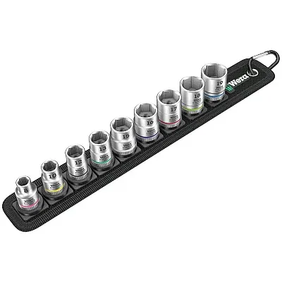 Wera 1/4&quot; Metric Sockets - On Storage Belt (9 Piece)