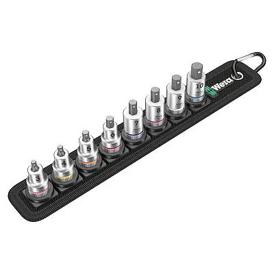 Wera Metric Hex-Plus Bit Socket Set With Holding Function 3/8&quot; Drive On Belt (8 