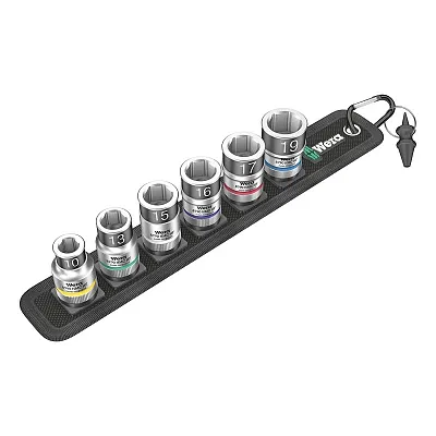 Wera 1/2??? Drive Metric Sockets ??? On Storage Belt (7 Piece)