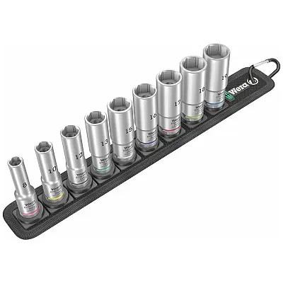 Wera Belt B 1 Zyklop Metric Deep Socket Set With Holding Function 3/8&quot; Drive (9-