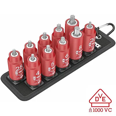 Wera Vde Bit Socket Torx And Hex Socket On Belt B  3/8&quot; Drive (11-Piece Set)