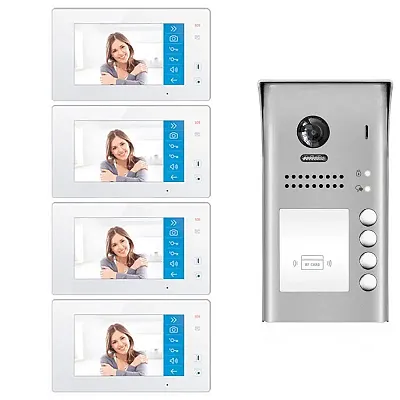 Cmple Video Door Phone Doorbell Entry System, Dx4741M/Id - 4 Apartments Audio/Vi