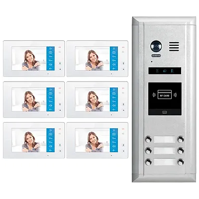 Cmple Video Door Phone Doorbell Entry System, Dx4761M/Id - 6 Apartments Audio/Vi