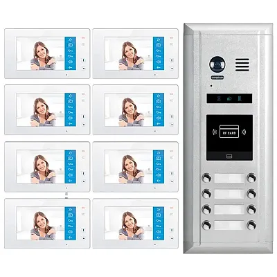 Cmple Video Door Phone Doorbell Entry System, Dx4781M/Id - 8 Apartments Audio/Vi