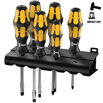 Wera Chiseldriver Screwdriver Set With Rack (6-Piece Set)