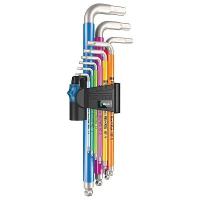 Wera Metric Stainless Color-Coded L-Key Hex-Plus Set With Hold Function (9 Piece