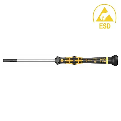 Wera 1578 A Esd Kraftform Micro Screwdriver For Slotted Screws