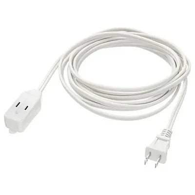 Cmple 3-Outlet Power Extension Cord White 6 Feet 505-N