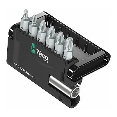 Wera Mini-Check Bit-Check Drive Bits Pozidriv & Universal Bitholder (7 Piece Set