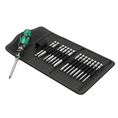 Wera Kk 60 Kraftform Bitholding Screwdriver 3 1/2-Inch Bit Pouch Set 17 Pc