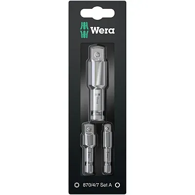 Wera 870/4/7 Set 1/4&quot; Drive Adapter Set (3 Piece)