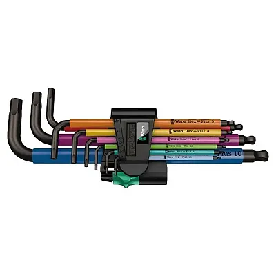 Wera 950 Spkl/9 Sm N Multicolor L-Key Set Metric Blacklaser 9 Pieces